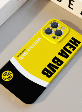 足球多特蒙德 适用苹果华为iPhone16ProMax手机保护外壳15Plus 14 13 12 17 XsMax女Pura70情侣高级感不撞壳