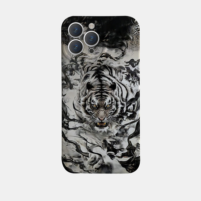 国风水墨凶猛白虎 适用苹果华为iPhone17ProMax手机保护外壳16 15Plus新款14 13情侣12 11女Pura80高级不撞壳