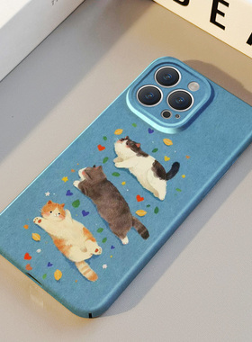 慵懒猫咪 适用苹果华为iPhone16ProMax手机保护外壳15Plus 14 13 12 17 XsMax女Pura70可爱情侣高级感不撞壳