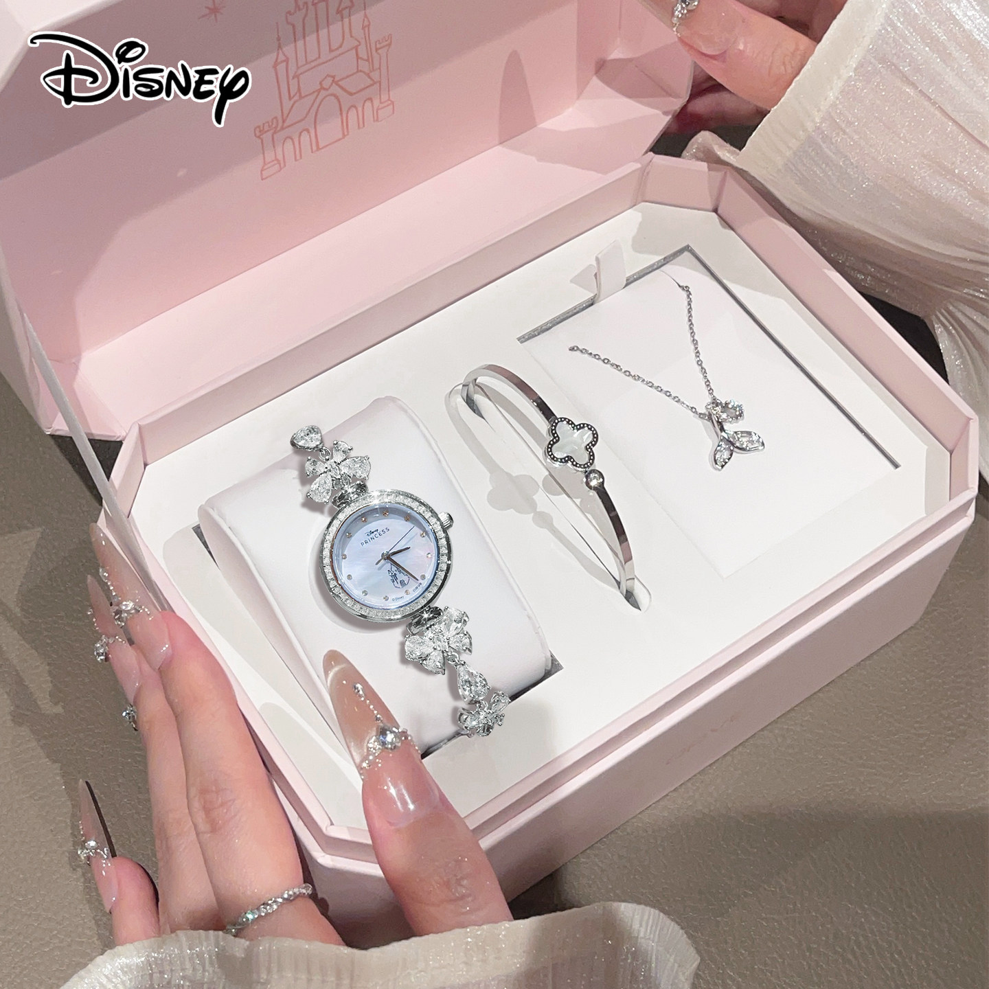 Disney/迪士尼满钻梦幻蝴蝶手表轻奢高级送女朋友生日礼物送闺蜜