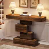 玄关桌中古侘寂风条案民宿案台桌条几复古桌端景台轻奢美式 玄关台