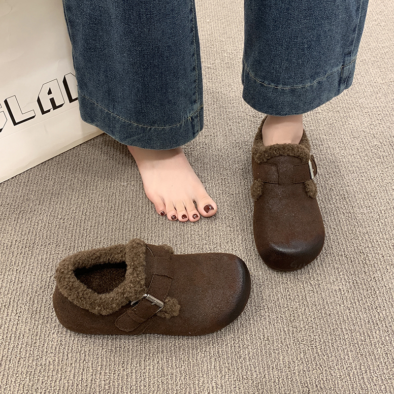 时尚爆款软底防滑加绒保暖勃肯鞋