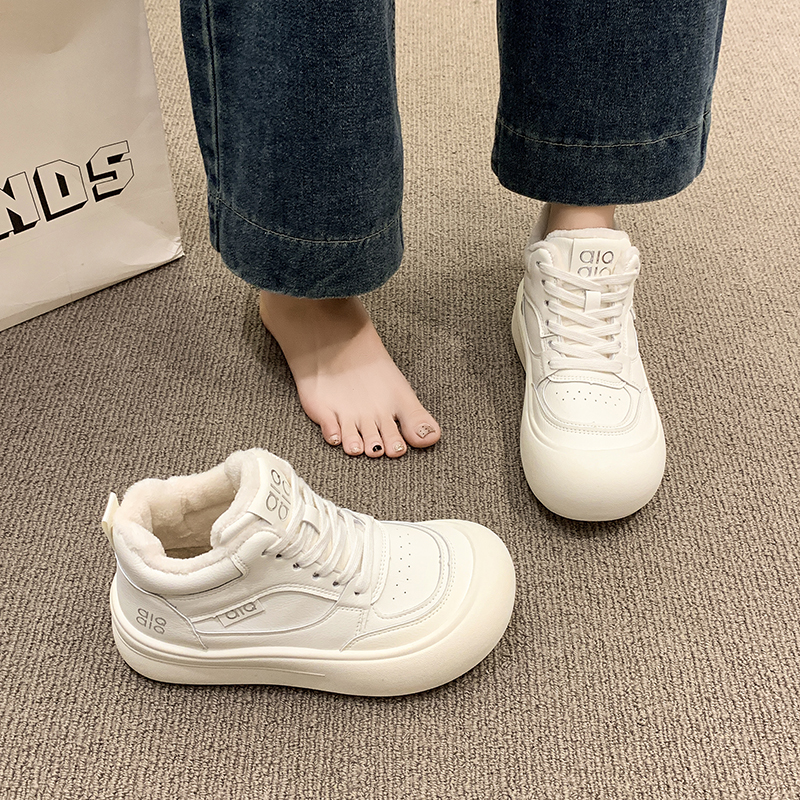 时尚爆款轻便软底加绒保暖高帮鞋