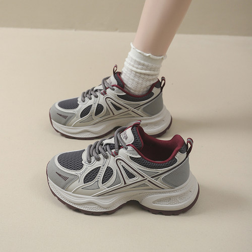 时尚超火软底防滑增高透气老爹鞋