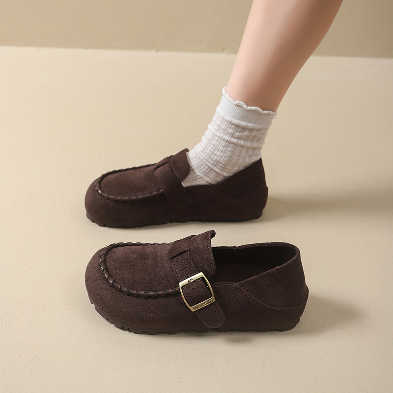 平底乐福鞋女2025秋季新款内增高休闲一脚蹬懒人豆豆鞋软底勃肯鞋,女鞋,乐福鞋（豆豆鞋）,淘宝优惠券,粉丝福利购,淘宝优惠卷