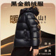 黑金鹅绒服90绒子锁绒冬季 连帽短款 羽绒服男装 新款 保暖外套工装