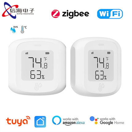 涂鸦WiFi/Zigbee温湿度传感器 智能远程联动室内温湿度计语音控制
