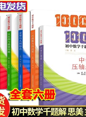 初中数学千题解全6册 中考压轴题+一次函数与四边形+二次函数与函数+全等与几何综合+反比例与最值问题+代数综合与圆 培优基础练习