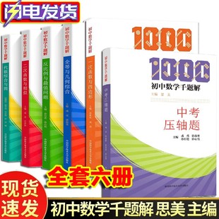 初中数学千题解全6册 中考压轴题+一次函数与四边形+二次函数与函数+全等与几何综合+反比例与最值问题+代数综合与圆 培优基础练习