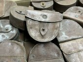 保真55式 120重迫苏联50年代铜扣M43型象限仪皮盒加厚头层牛皮盒