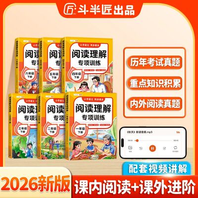 小学语文阅读理解专项训练1-6年级下册人教版同步课本强化练习册