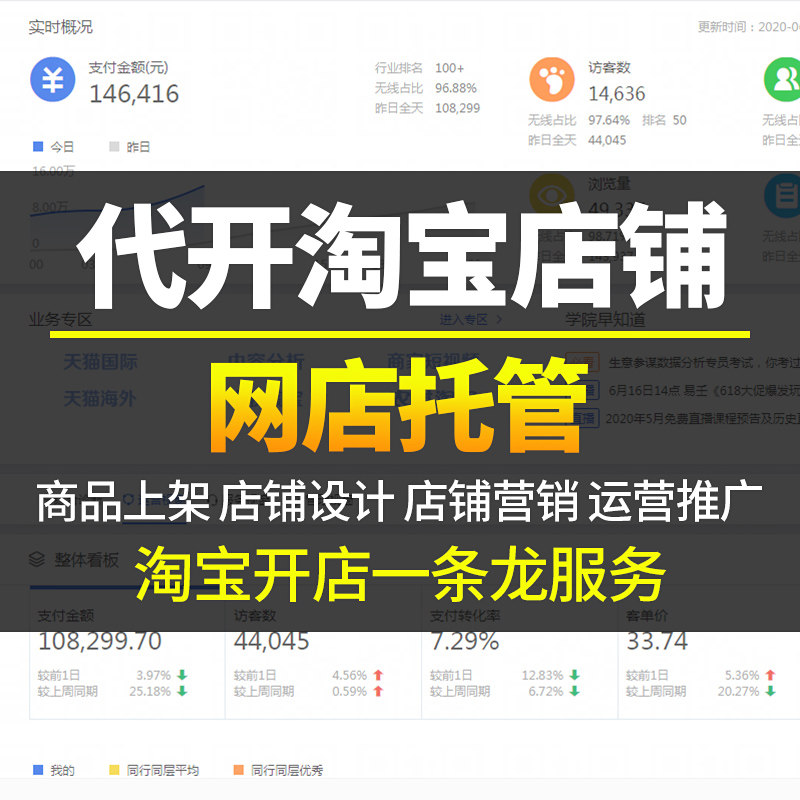 淘宝代运营网店托管天猫京东pdd多多店铺直通车优化整店运营托管