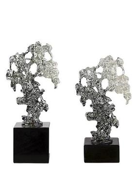 新中式抽象摆件高档样板房玄关现代简约透明树脂太湖石工艺品雕塑