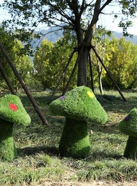 仿真蘑菇雕塑摆件玻璃钢幼儿园公园林景观大蘑菇道具户外草坪装饰