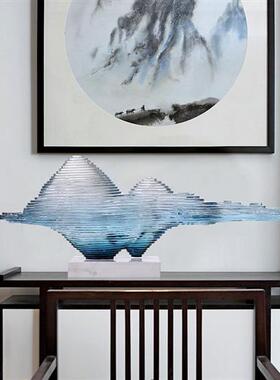 酒店大堂售楼处雕塑透明树脂摆件家居饰品客厅玄关电视柜软装饰品