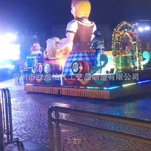 供应米大型网红打卡发光花车餐车玻璃钢公园广告商业展览巡游