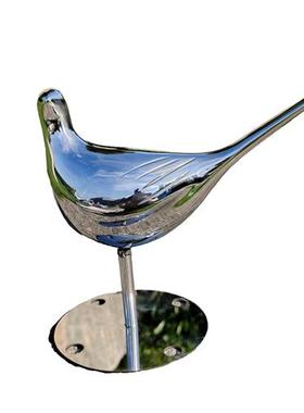 抽象简约不锈钢鸽子草坪户外落地庭院小动物摆件艺术品雕塑