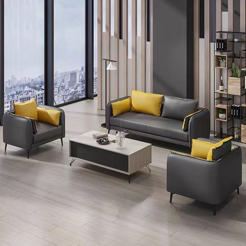 哇代噢公沙发现代会客商务接待洽茶谈办休闲现西皮沙发几组合套装