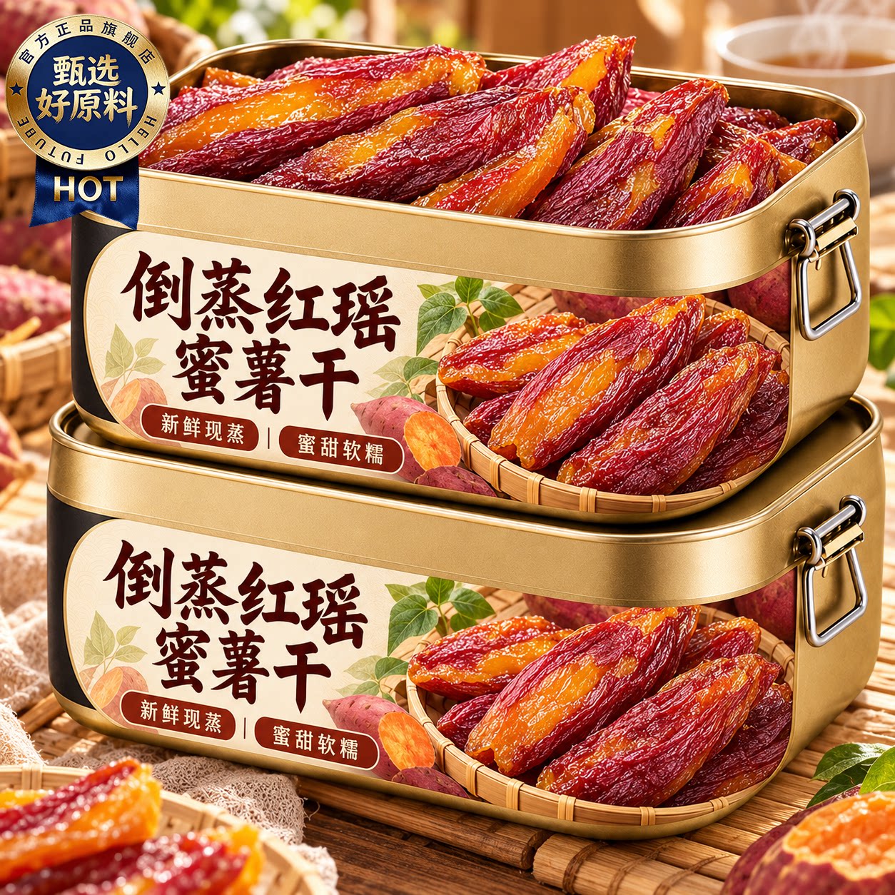 倒蒸红瑶蜜薯干官方旗舰店营养早餐农家自制烤红薯干自晒烤地瓜干