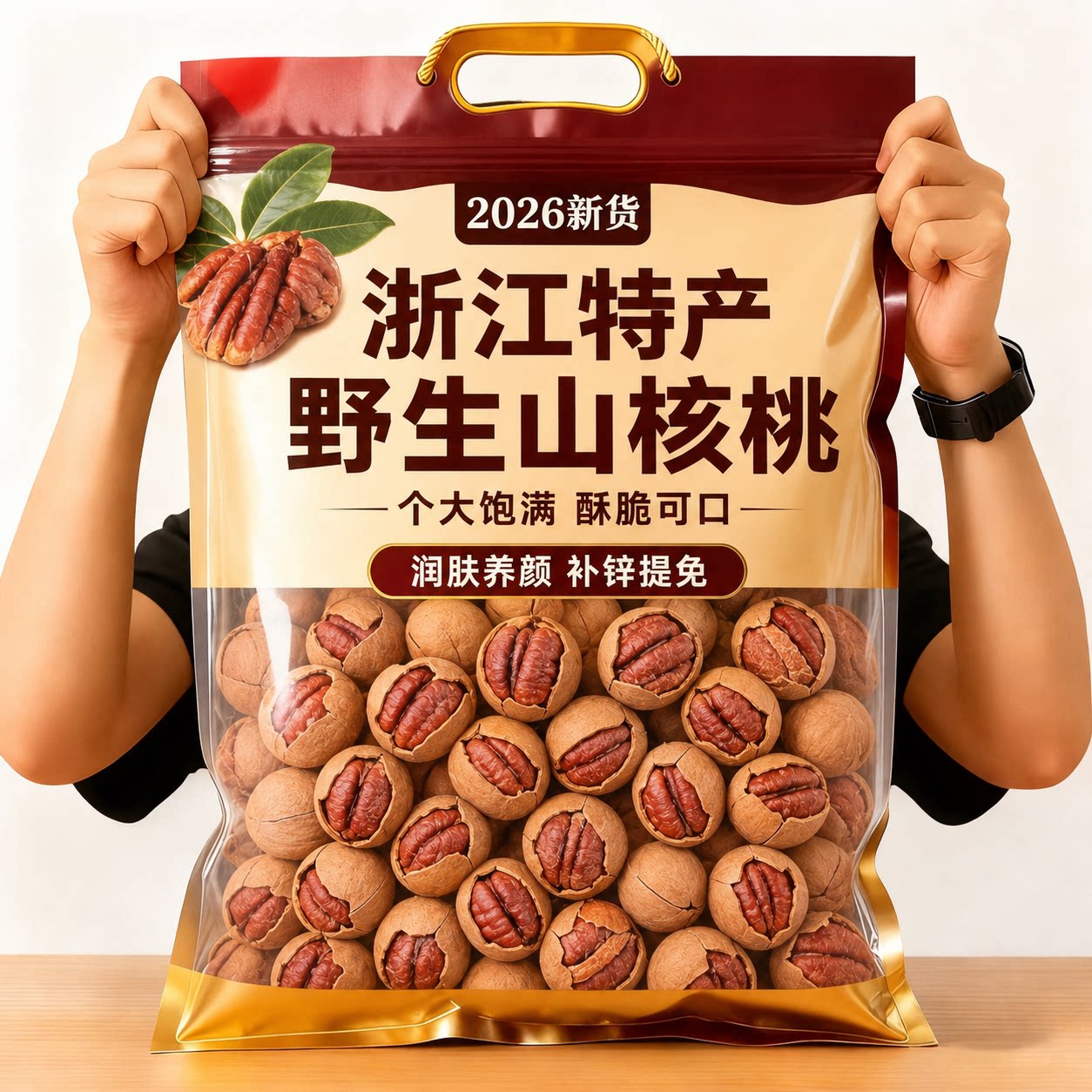 山核桃浙江手剥山核桃2026新货小核桃胡桃坚果零食特产炒货年货礼
