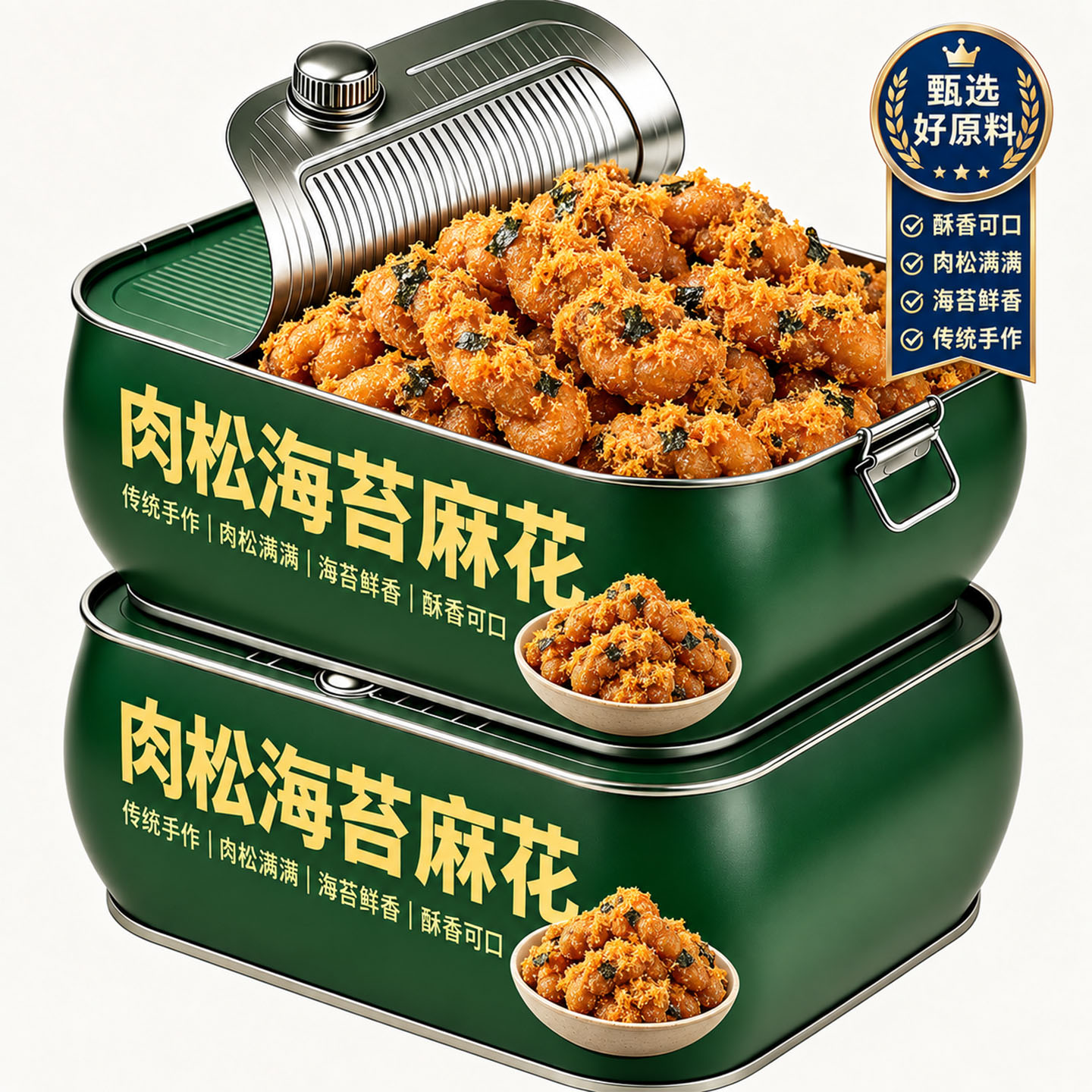 正宗金丝肉松海苔麻花杭州特产办公室低脂解馋小吃糕点官方旗舰店