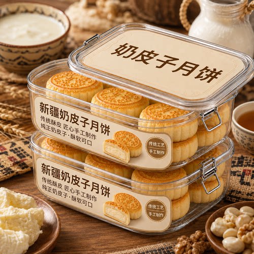 奶皮子月饼新疆特产手工月饼奶豆腐酸奶新疆糕点中秋节送礼奶制品