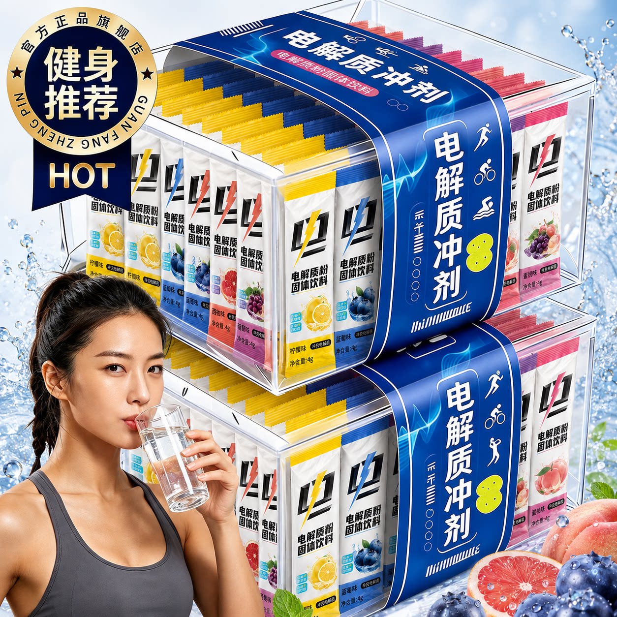 电解质冲剂运动饮料电解质粉跑步专用0糖健身葡萄糖补水固体饮料