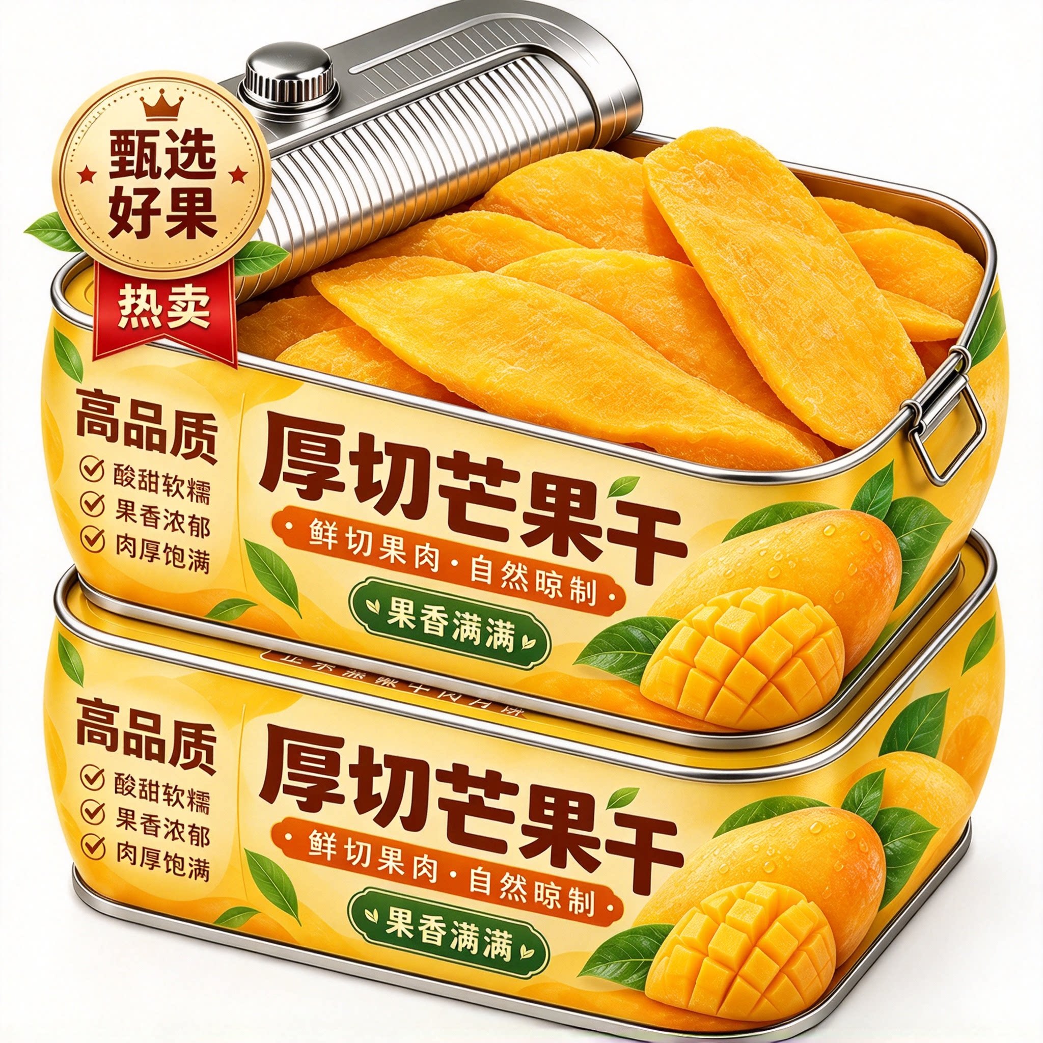 特级厚切芒果干儿童健康蜜饯果干果脯新货休闲零食官方旗舰店年货
