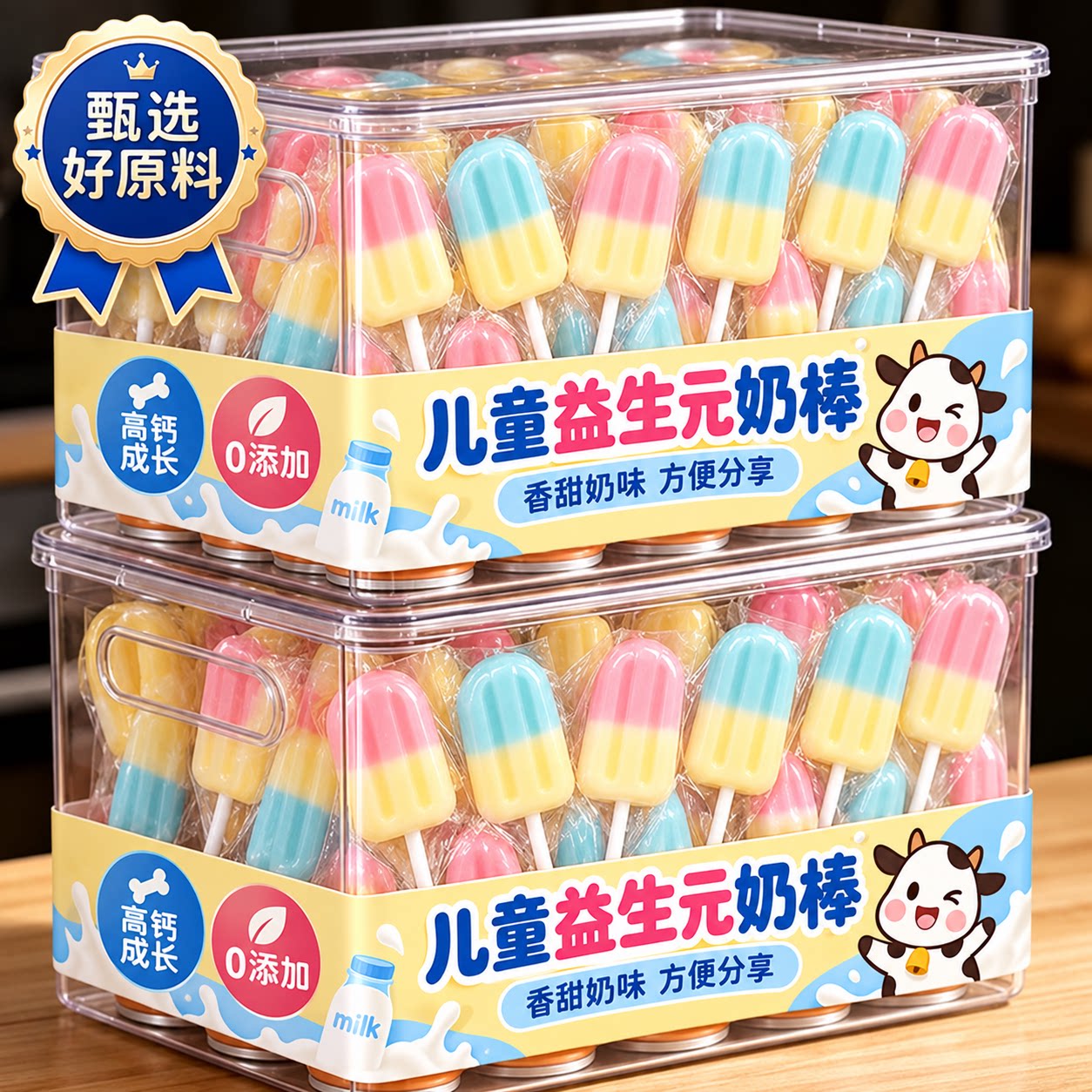 儿童益生元奶棒高钙健康零食奶酪棒独立包装无添加雪糕棒棒糖奶片