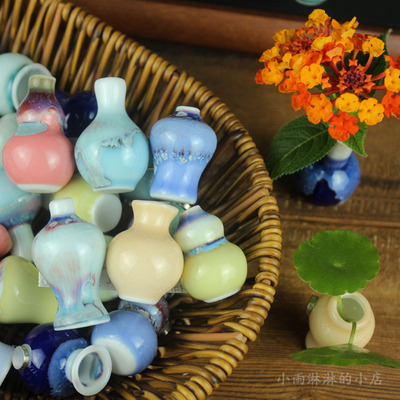 立体陶瓷冰箱贴花瓶2件包邮