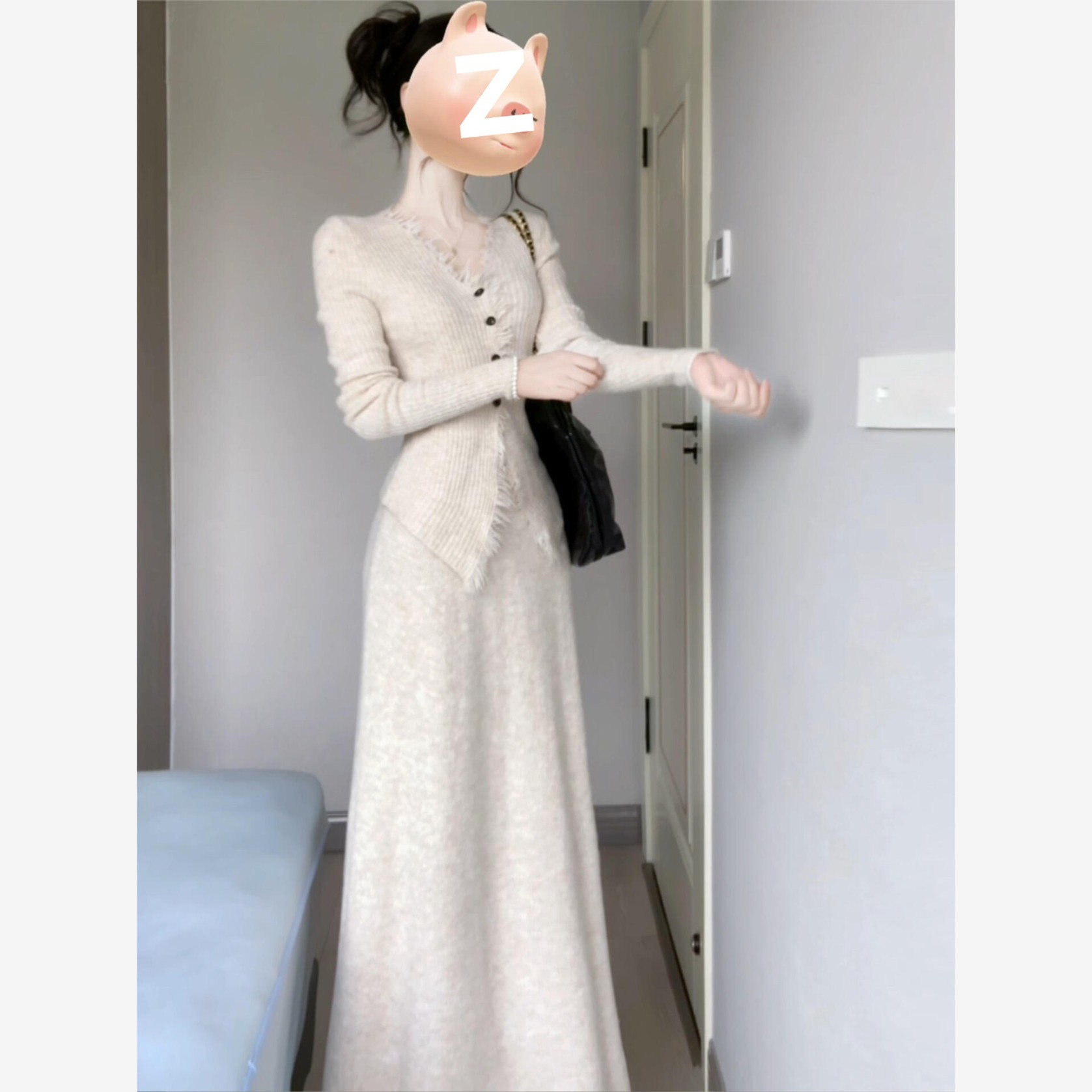 法式针织套装连衣裙子女