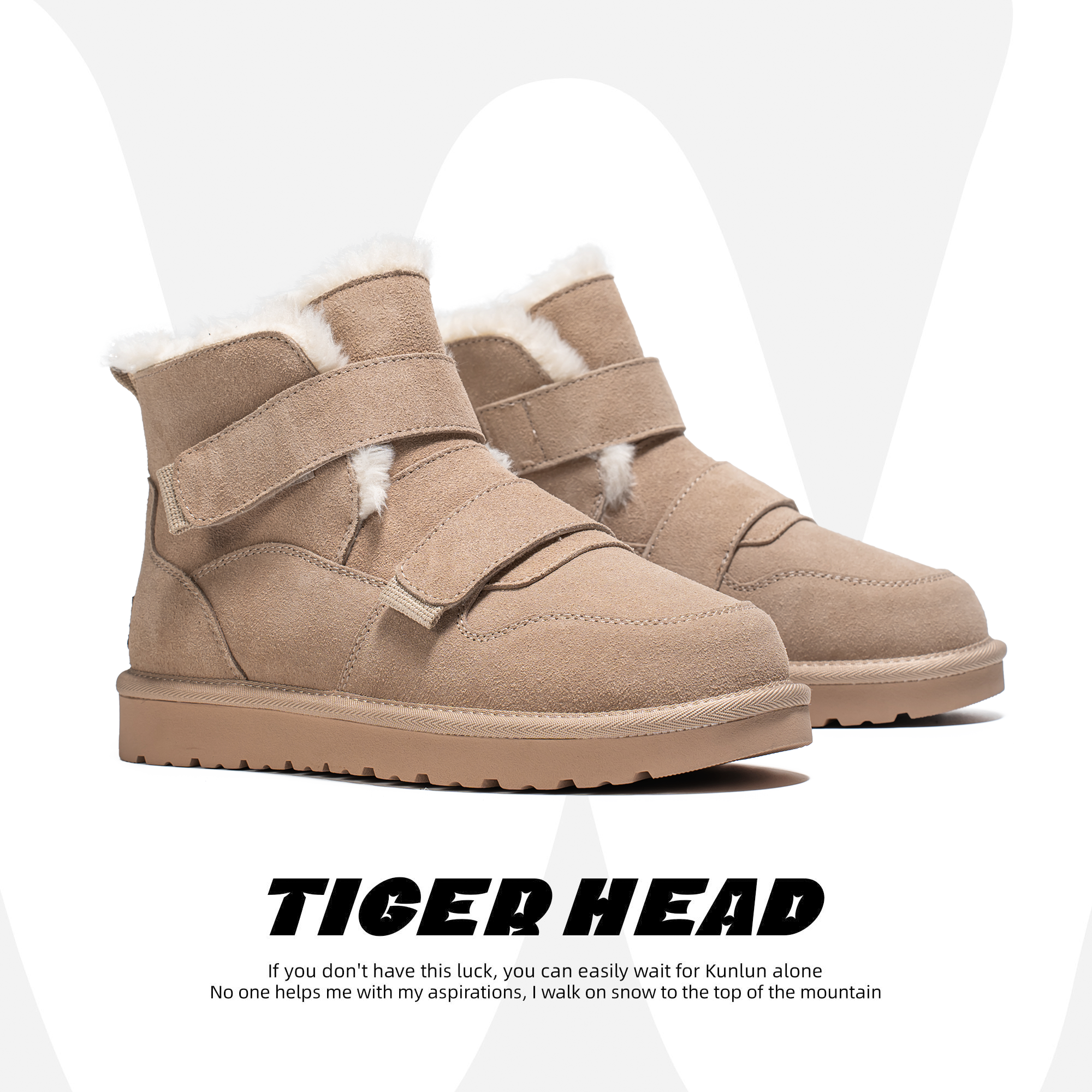 厚底雪地靴男女加绒加厚保暖棉鞋