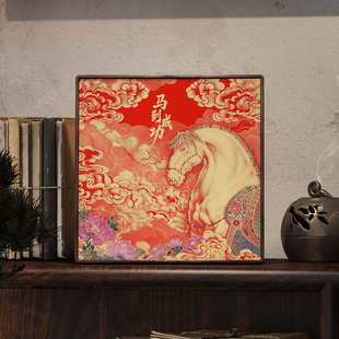 马到成功新中式吉祥寓意桌面摆件书房客厅装饰摆件高级感铜制摆件