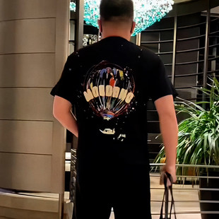 短袖 重磅美式 男士 新款 T恤黑色印花潮流百搭休闲上衣 风2026年夏季