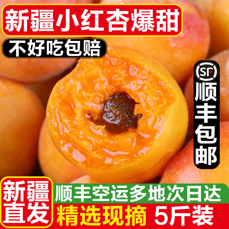 新疆小红杏新鲜杏子水果阿克苏吊干杏整箱当季孕妇甜过小白杏空运
