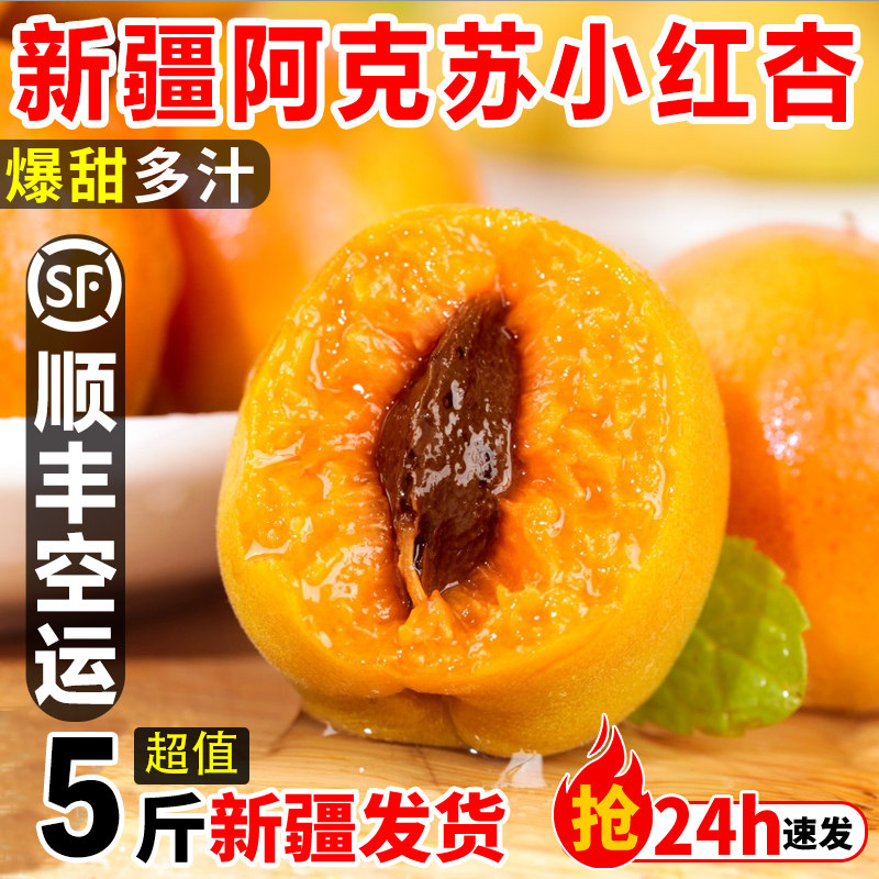 新疆小红杏吊干杏新鲜杏子水果阿克苏整箱当季孕妇甜过小白杏空运