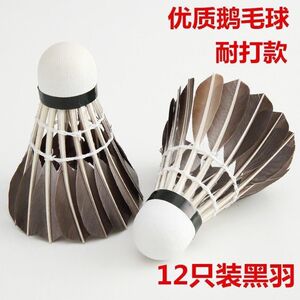 羽毛球12祇装耐打不易打烂鹅毛室内室外比赛防风训练用球6祇
