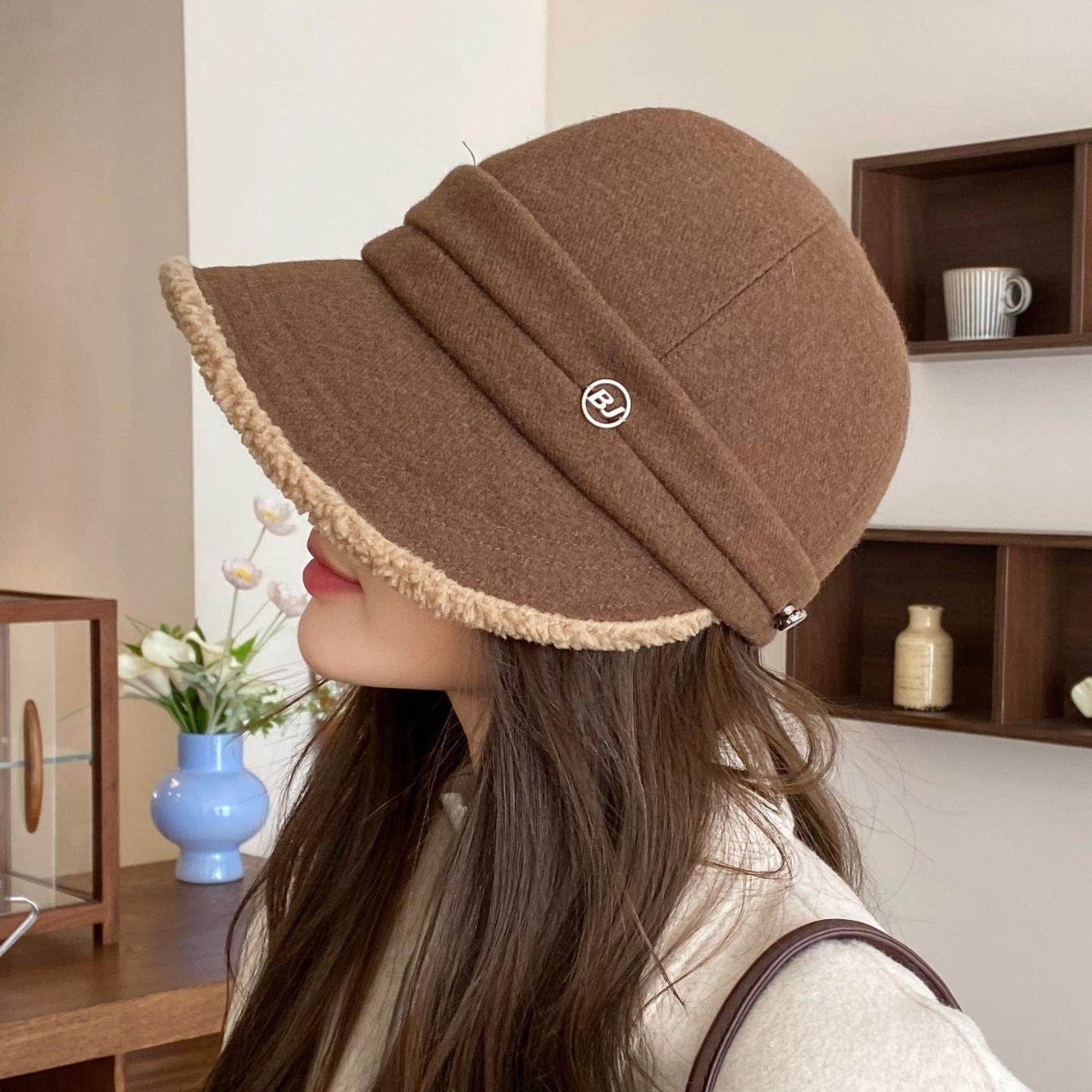 防风羊羔毛渔夫帽子女秋冬显脸小马术帽百搭大头围加绒保暖鸭舌帽,运动/瑜伽/健身/球迷用品,马球帽,淘宝优惠券,粉丝福利购,淘宝优惠卷