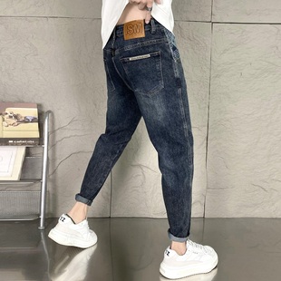 休闲潮流百搭显瘦哈伦长裤 微锥弹力小脚裤 男27码 160帅T青年牛仔裤
