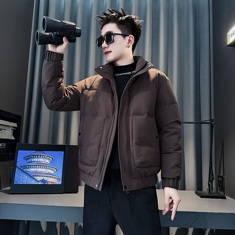 冬季小码男装立领棉服S号XS码修身棉衣男加厚保暖外套155短棉袄子