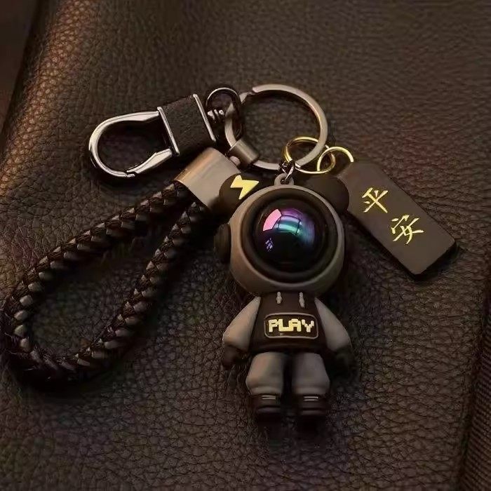 高档防掉耐用小熊男女钥匙链情侣卡通可爱星空汽车钥匙扣书包挂件