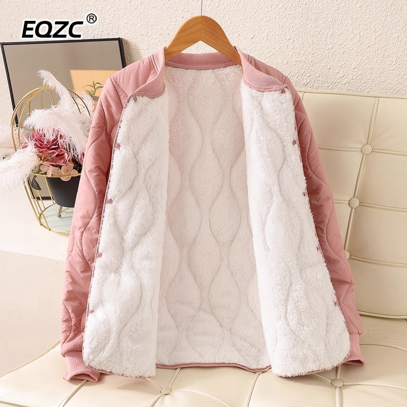 加绒内胆保暖棉衣女士冬季2025内穿修身棉服内搭小棉袄立领外套