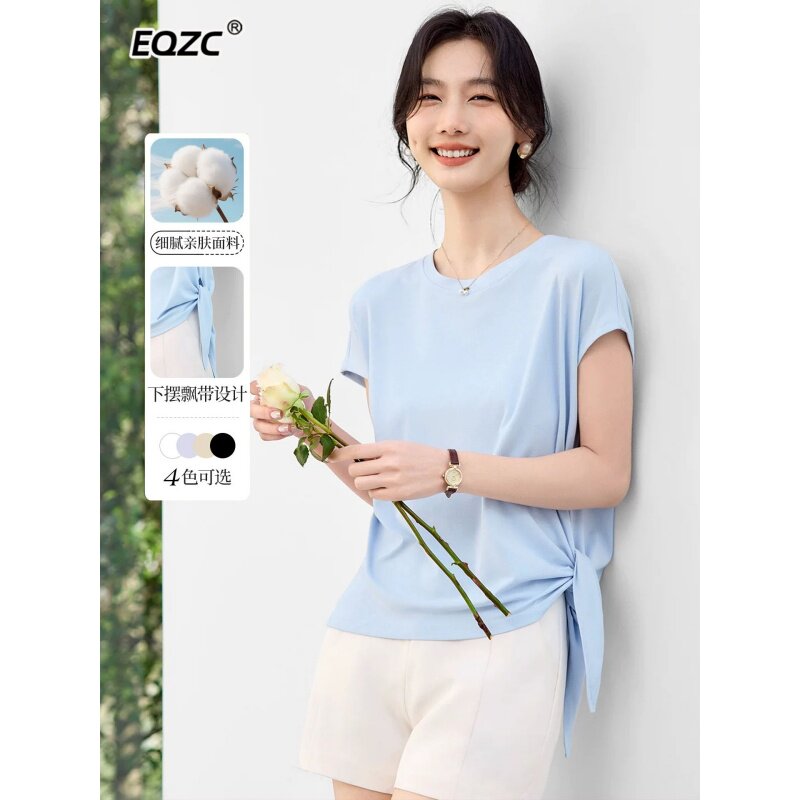 圆领冰丝短袖t恤女夏季2026新款