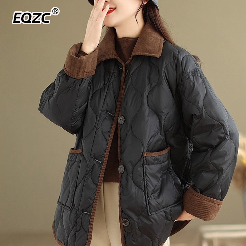 轻薄羽绒棉服女小香风保暖外套