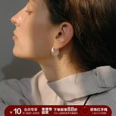 陶罐耳环刺绣拉丝肌理复古配饰小众简约女高级纯银耳针SOFT ROOM