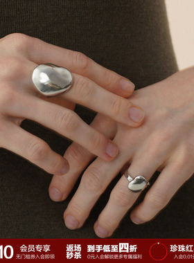 【限时四折秒杀】SOFTROOM溪中石异形大戒指哑光质感简约设计小众