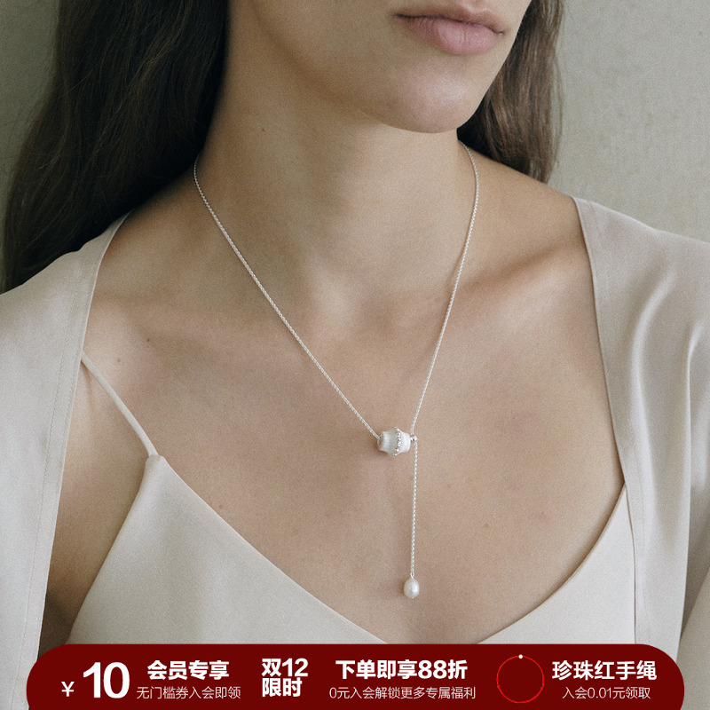 SOFT ROOM多戴法天然珍珠拉丝转运珠项链配饰礼物日常高级感小众