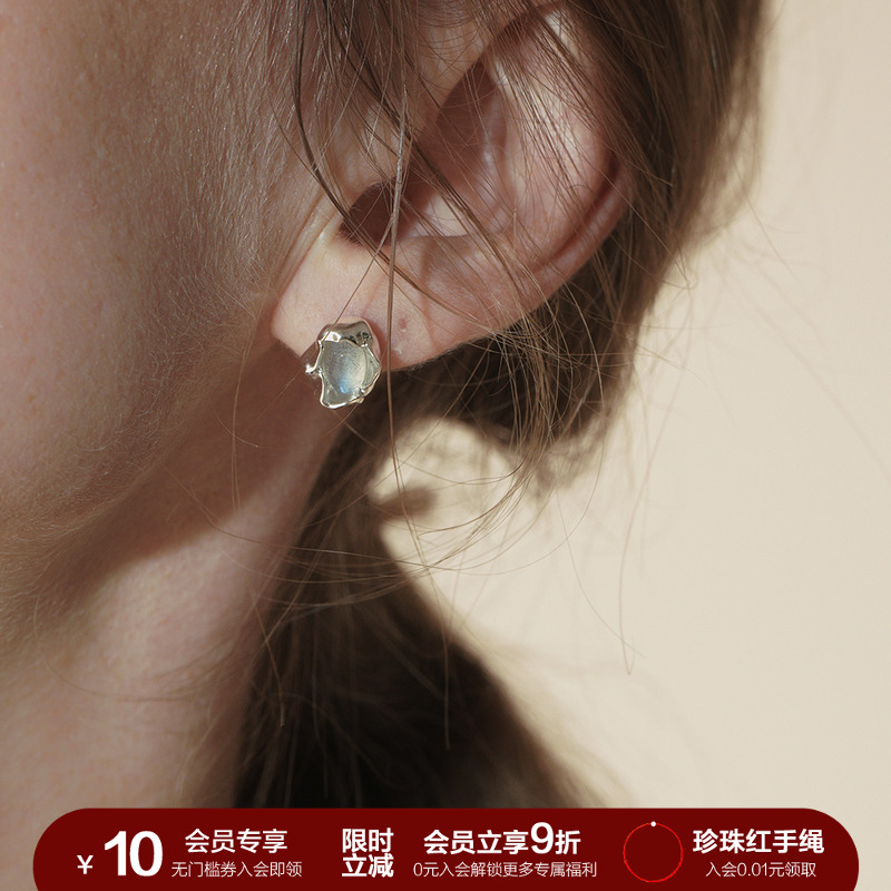 SOFTROOM新中式清冷天然月光耳钉