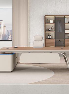 现代简约椅时老板桌办公室极简设计尚总裁经办ZB-09公桌组理合办