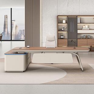 现代简约椅时老板桌办公室极简设计尚总裁经办ZB 09公桌组理合办